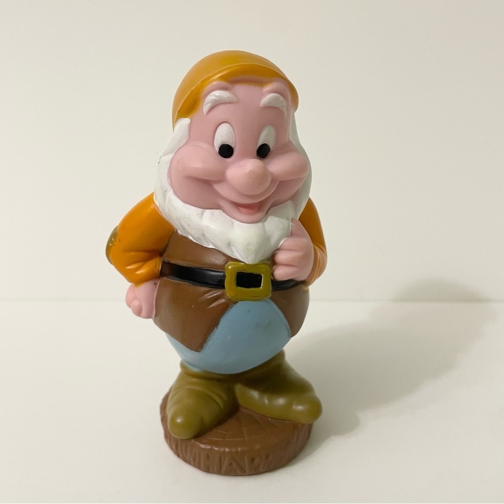 VTG Disney Snow White & Seven Dwarfs Happy 5" Rubber/Plastic Figure